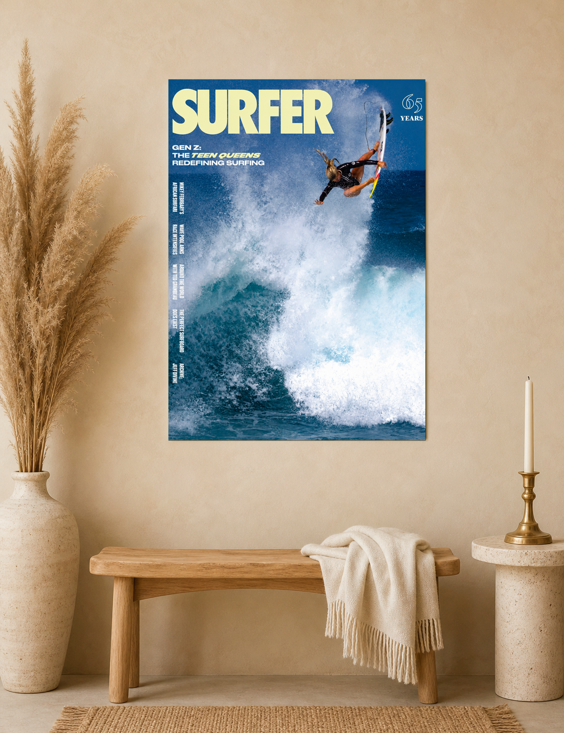 Surfer Magazine Cover Wall Art Print - unframed mockup