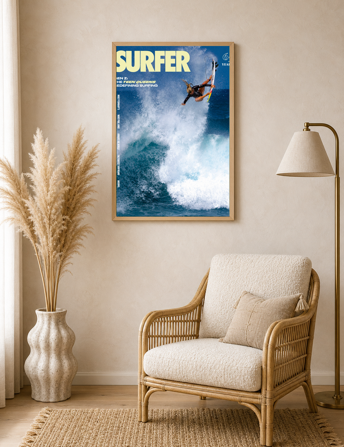 Surfer Magazine Cover Wall Art Print - wood framed poster