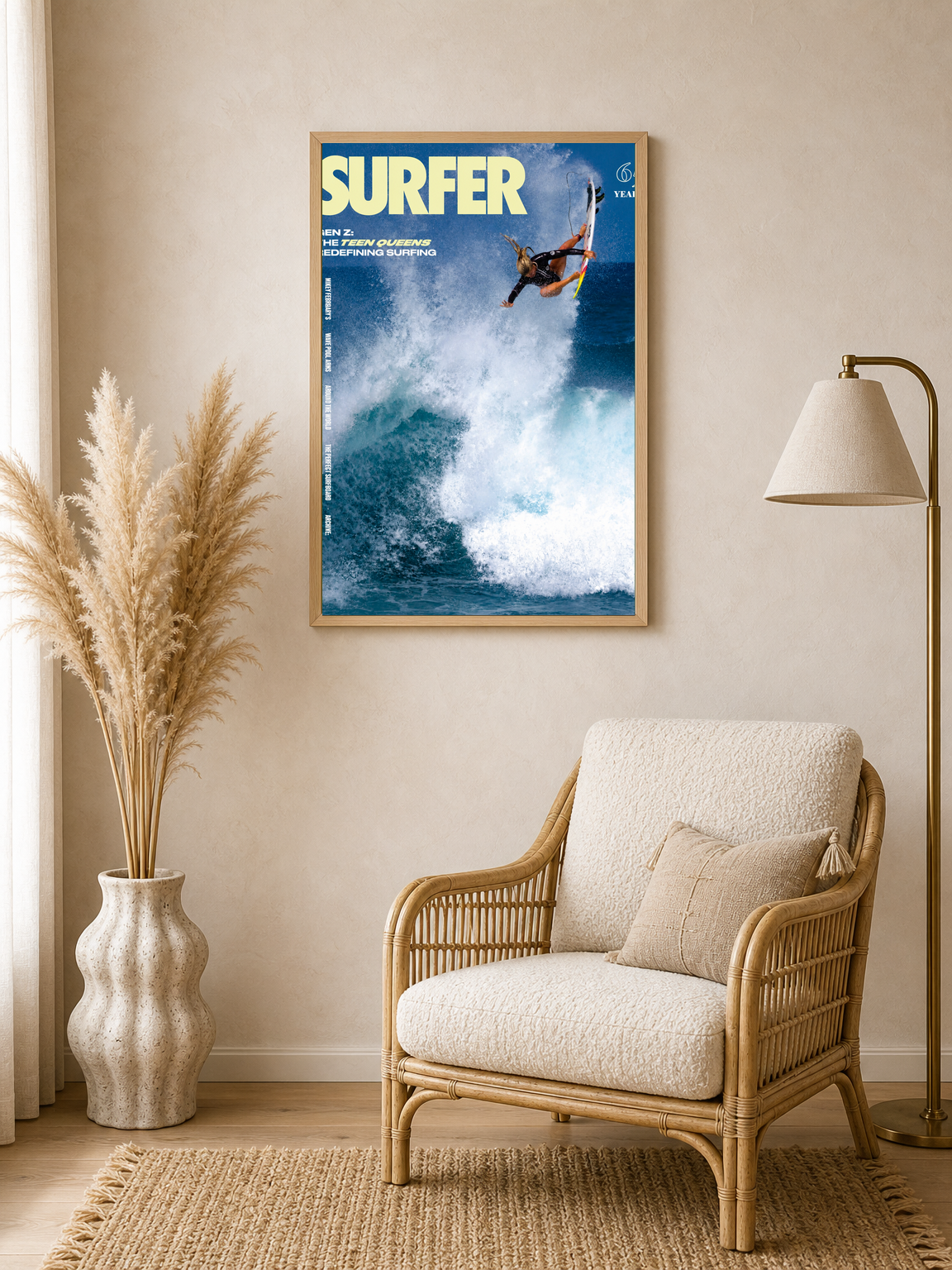 Surfer Magazine Cover Wall Art Print - wood framed poster