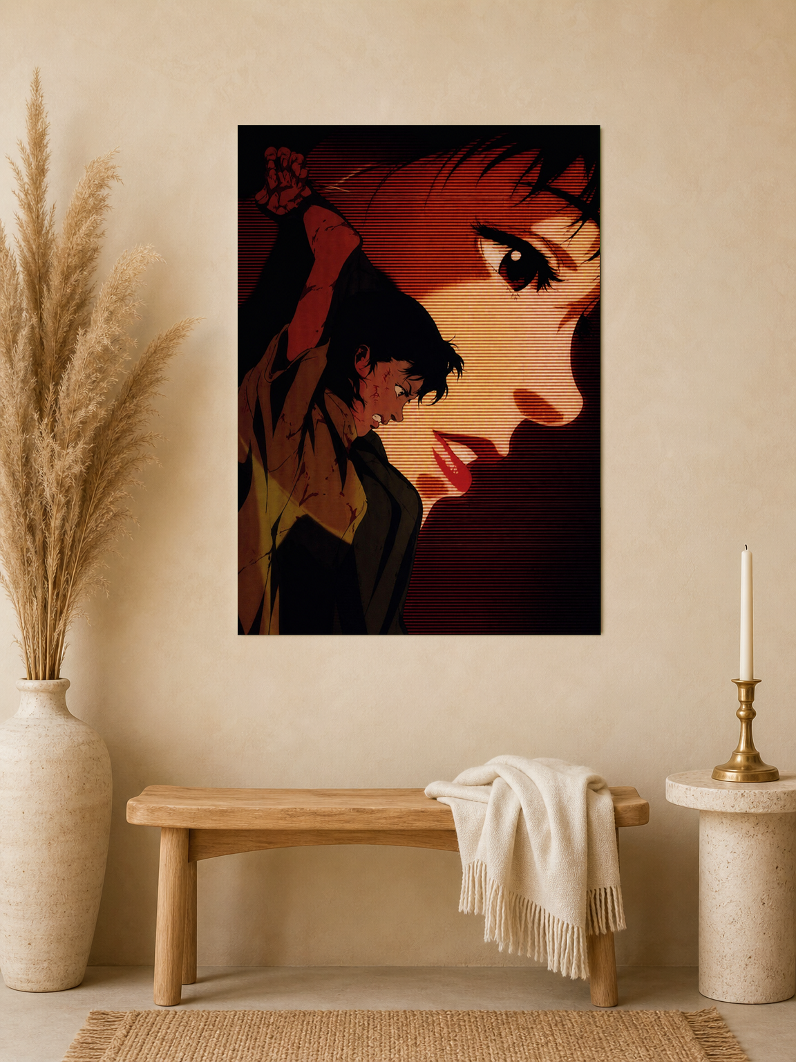 Cinematic Anime Portrait Wall Art Print - unframed mockup
