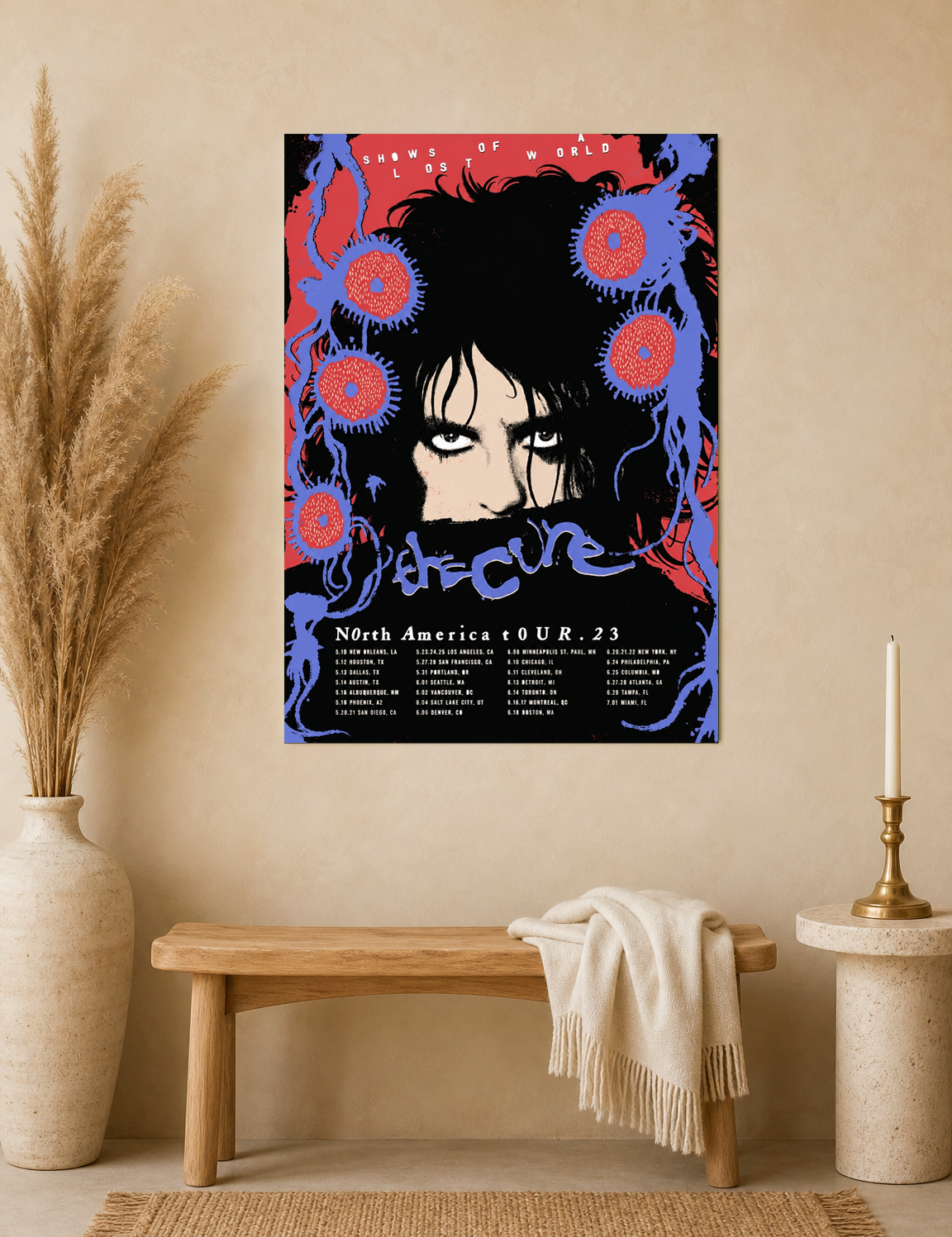 The Cure Concert Poster Wall Art Print - unframed mockup