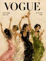 Vogue Dancing Ladies Wall Art Print