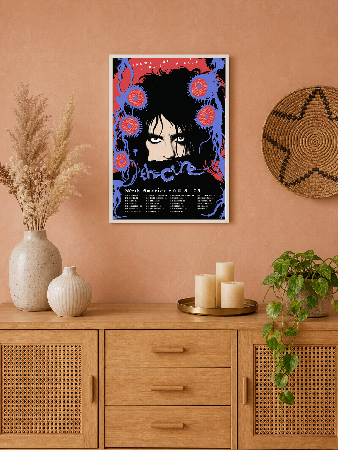 The Cure Concert Poster Wall Art Print - white framed