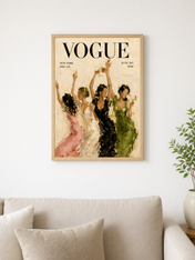 Vogue Dancing Ladies Wall Art Print - wood framed poster