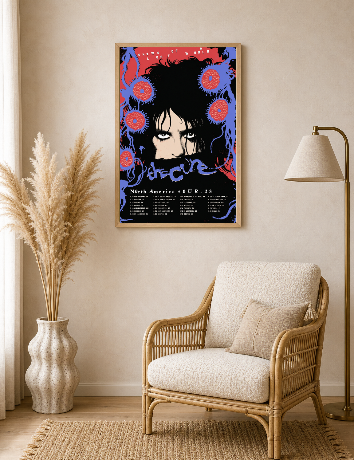 The Cure Concert Poster Wall Art Print - wood framed poster