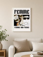 Femme and Fierce Fashion Wall Art Print - white framed