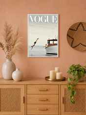 Vogue Boat Diver Photography Wall Art Print - white framed