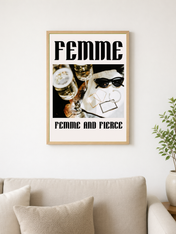 Femme and Fierce Fashion Wall Art Print - wood framed poster