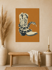 Rattlesnake Cowboy Boot Wall Art Print - unframed mockup