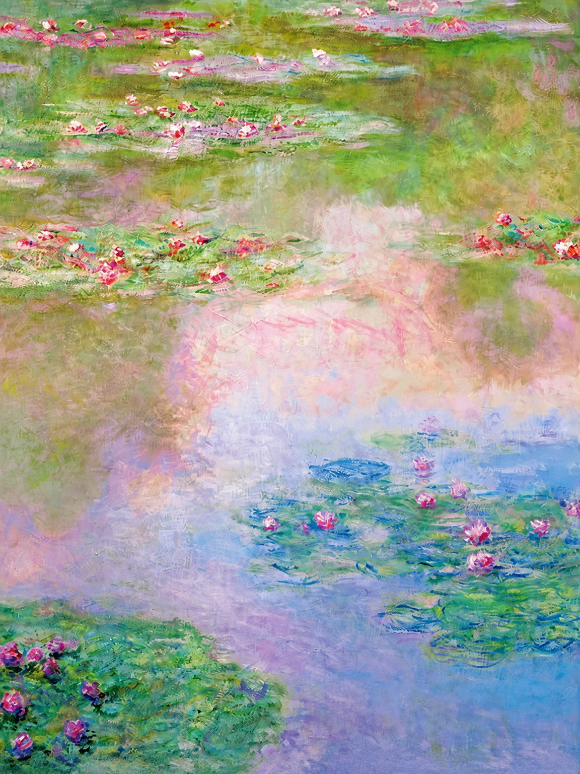 Impressionist Water Lilies Wall Art Print - unframed