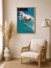 Vintage Surfer Magazine Cover Wall Art Print - wood framed poster