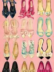 Chic Designer Flats Fashion Wall Art Print - unframed