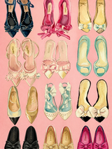 Chic Designer Flats Fashion Wall Art Print