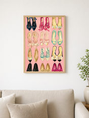 Chic Designer Flats Fashion Wall Art Print - wood framed poster