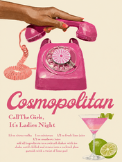 Cosmopolitan Ladies Night Retro Wall Art Print - unframed