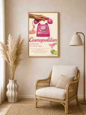 Cosmopolitan Ladies Night Retro Wall Art Print - wood framed poster