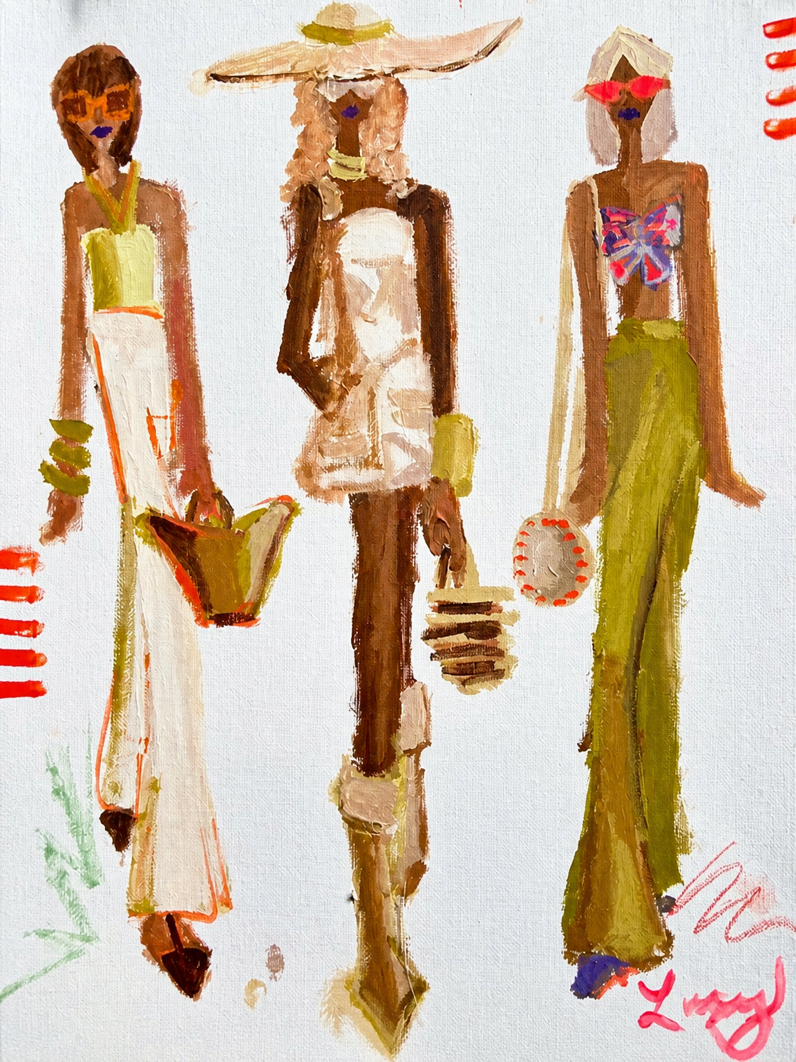 Chic Summer Girls Fashion Wall Art Print - unframed