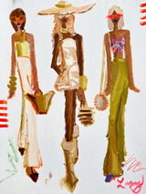 Chic Summer Girls Fashion Wall Art Print