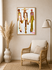 Chic Summer Girls Fashion Wall Art Print - wood framed poster