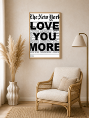 LOVE YOU MORE Typography Wall Art Print - wood framed poster