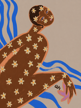Floral Figure Modern Wall Art Print