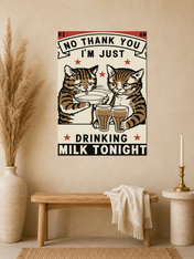 Vintage Cat Milk Poster Wall Art Print - unframed mockup