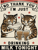 Vintage Cat Milk Poster Wall Art Print