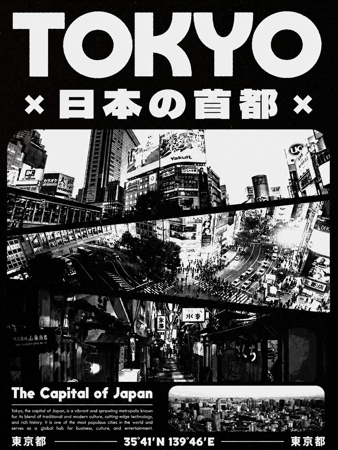 Tokyo Japan Cityscape Wall Art Print Poster - unframed