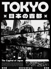 Tokyo Japan Cityscape Wall Art Print Poster - unframed