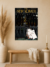 Vintage New Yorker Halloween Wall Art Print - unframed mockup