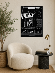 Cigarettes After Sex Black & White Wall Art Print - black framed