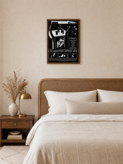 Cigarettes After Sex Black & White Wall Art Print - dark wood framed