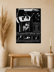 Cigarettes After Sex Black & White Wall Art Print - unframed mockup