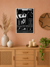 Cigarettes After Sex Black & White Wall Art Print - white framed