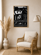 Cigarettes After Sex Black & White Wall Art Print - wood framed poster