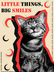 Little Things Big Smiles Cat Wall Art Print - unframed