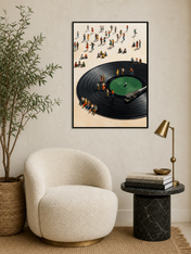 Dancing on the Record Wall Art Print - black framed