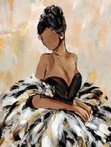 Elegant Feather Gown Fashion Wall Art Print