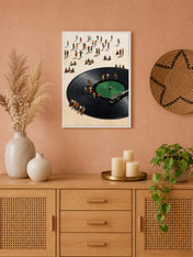 Dancing on the Record Wall Art Print - white framed