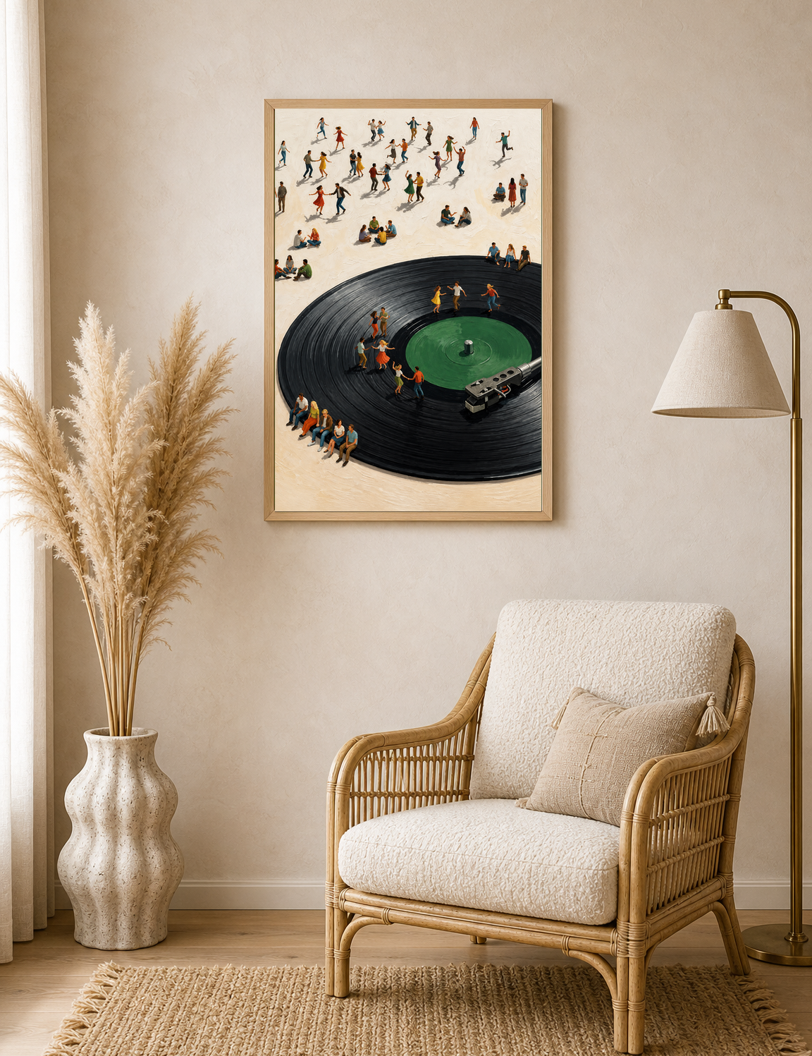 Dancing on the Record Wall Art Print - wood framed poster