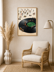 Dancing on the Record Wall Art Print - wood framed poster