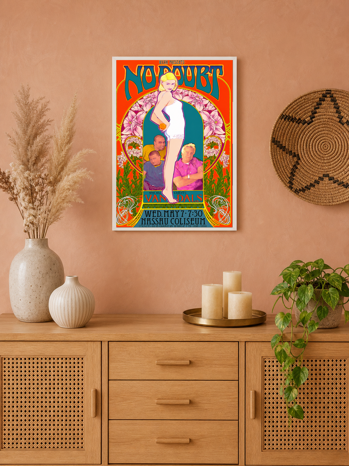No Doubt Concert Poster Wall Art Print - white framed