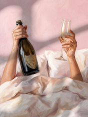 Champagne Morning Feminine Wall Art Print - unframed