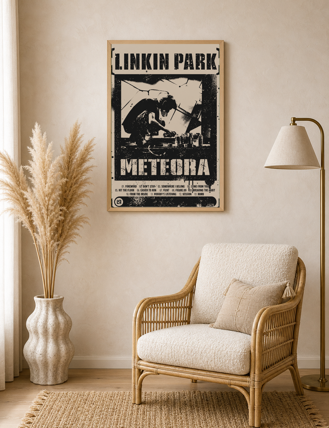 Linkin Park Meteora Poster Wall Art Print - wood framed poster