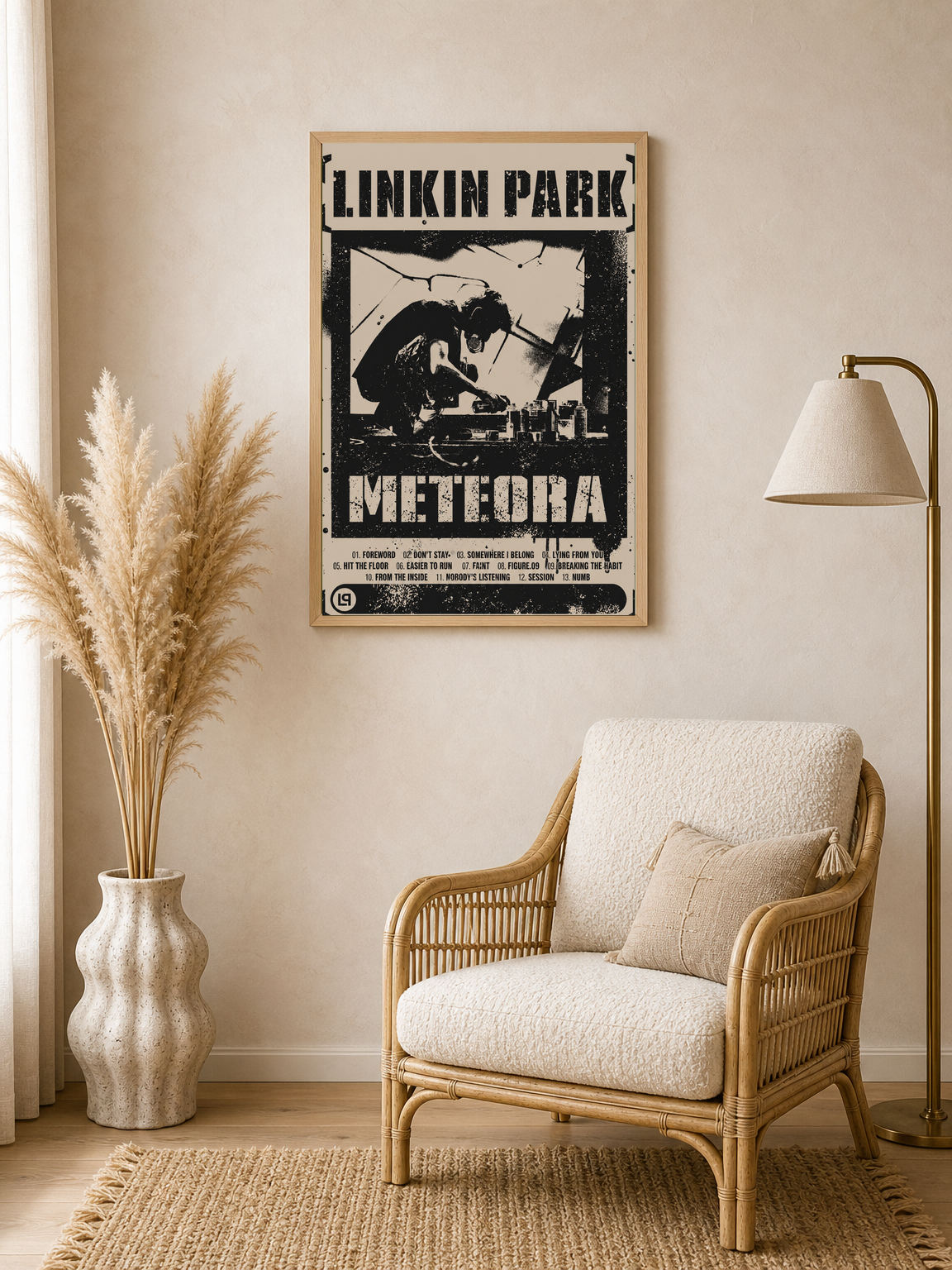 Linkin Park Meteora Poster Wall Art Print - wood framed poster
