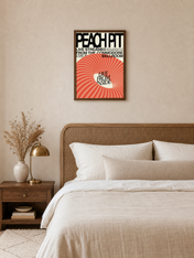 Peach Pit Live From Inside Wall Art Print - dark wood framed