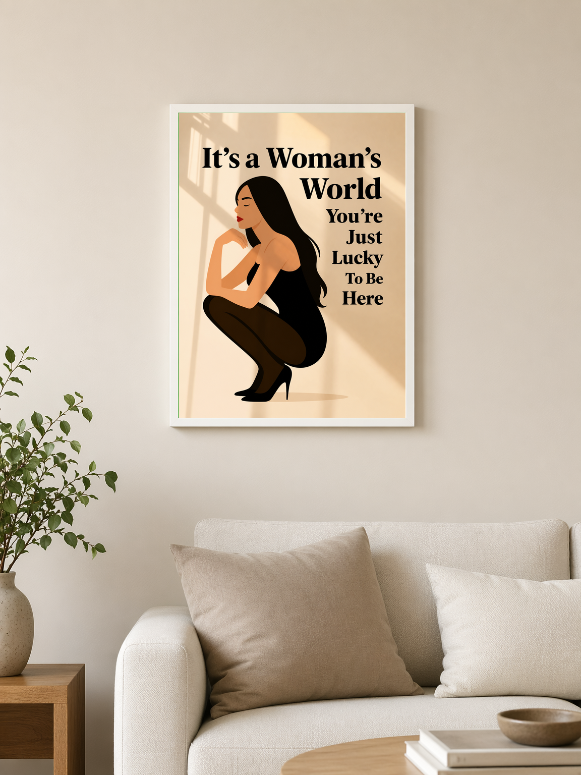 It’s a Woman’s World Feminine Wall Art Print - white framed