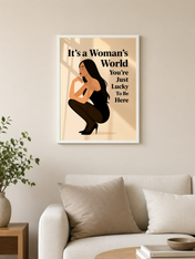 It’s a Woman’s World Feminine Wall Art Print - white framed