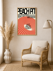 Peach Pit Live From Inside Wall Art Print - wood framed poster