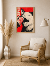 Japanese Punk Dog Soda Poster Wall Art Print - wood framed poster